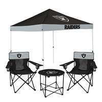 Las Vegas Raiders Canopy Tailgate Bundle - Set Includes 9X9 Canopy, 2 Chairs and 1 Side Table