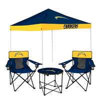 Los Angeles Chargers Canopy Tailgate Bundle - Set Includes 9X9 Canopy, 2 Chairs and 1 Side Table