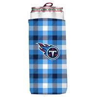 Tennessee Titans Plaid Slim Can Coozie