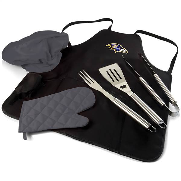 Baltimore Ravens BBQ Apron Grill Set  