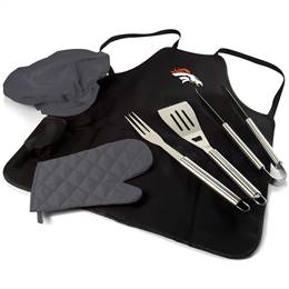 Denver Broncos BBQ Apron Grill Set  