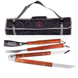 Auburn Tigers 3 Piece BBQ Tool Set and Tote