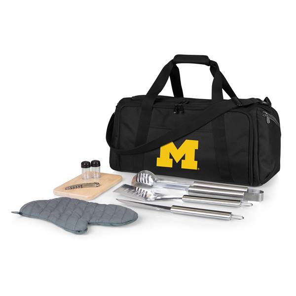 Michigan Wolverines BBQ Grill Kit and Cooler Bag