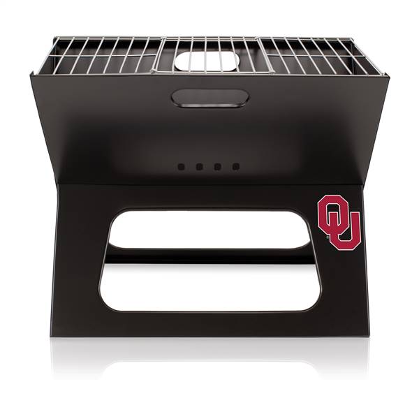 Oklahoma Sooners Portable Folding Charcoal BBQ Grill