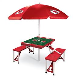 Kansas City Chiefs Portable Folding Picnic Table with Umbrella  