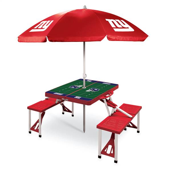 New York Giants Portable Folding Picnic Table with Umbrella  