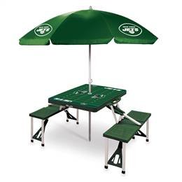 New York Jets Portable Folding Picnic Table with Umbrella