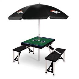 Denver Broncos Portable Folding Picnic Table with Umbrella