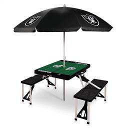 Las Vegas Raiders Portable Folding Picnic Table with Umbrella