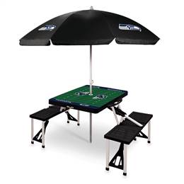 Seattle Seahawks Portable Folding Picnic Table with Umbrella