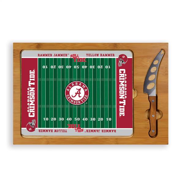 Alabama Crimson Tide Glass Top Cutting Board and Knife  