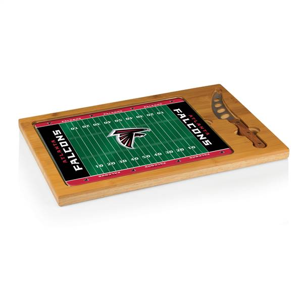 Atlanta Falcons Glass Top Cutting Board and Knife