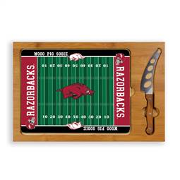 Arkansas Sports Razorbacks Glass Top Cutting Board and Knife