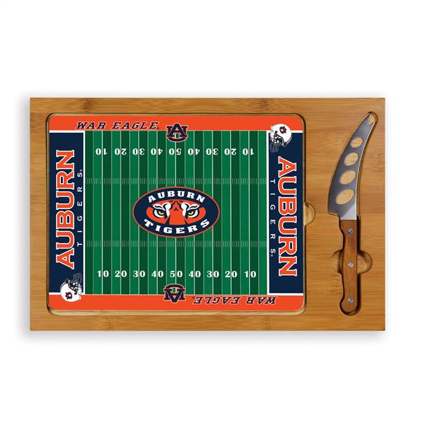 Auburn Tigers Glass Top Cutting Board and Knife