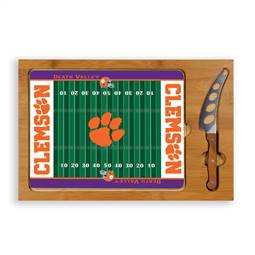 Clemson Tigers Glass Top Cutting Board and Knife