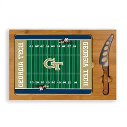 Georgia Tech Yellow Jackets Glass Top Cutting Board and Knife