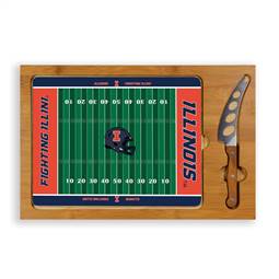 Illinois Fighting Illini Glass Top Cutting Board and Knife