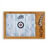 Winnipeg Jets Glass Top Cutting Board and Knife