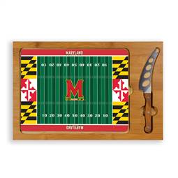 Maryland Terrapins Glass Top Cutting Board and Knife