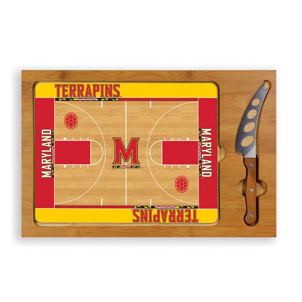 Maryland Terrapins Glass Top Cutting Board and Knife