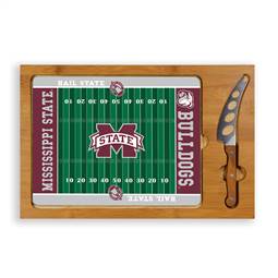 Mississippi State Bulldogs Glass Top Cutting Board and Knife