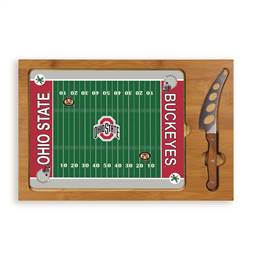 Ohio State Buckeyes Glass Top Cutting Board and Knife