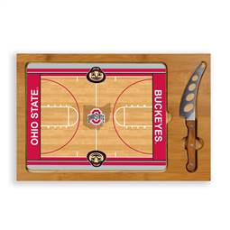 Ohio State Buckeyes Glass Top Cutting Board and Knife