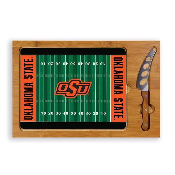 Oklahoma State Cowboys Glass Top Cutting Board and Knife