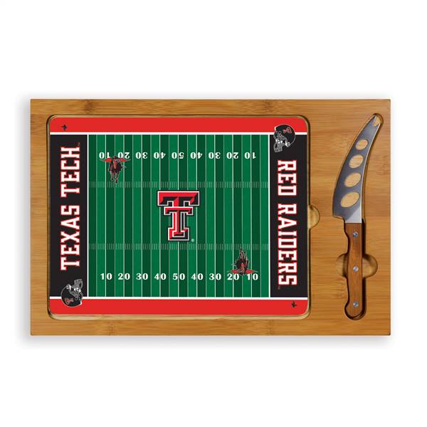 Texas Tech Red Raiders Glass Top Cutting Board and Knife