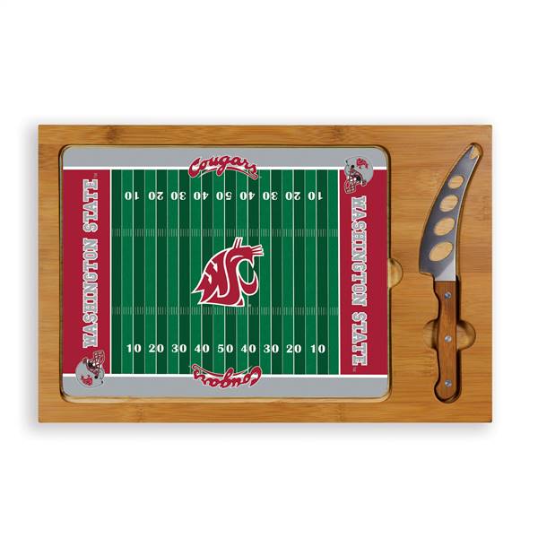 Washington State Cougars Glass Top Cutting Board and Knife