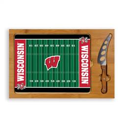 Wisconsin Badgers Glass Top Cutting Board and Knife