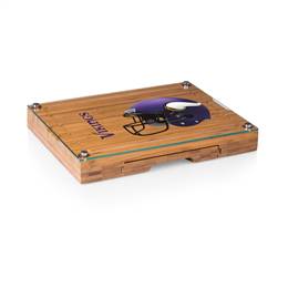 Minnesota Vikings Glass Top Cheese Cutting Board and Tools