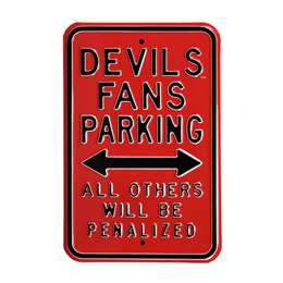 New Jersey Devils Steel Parking Sign-ALL OTHER FANS PENALIZED   
