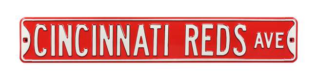 Cincinnati Reds Steel Street Sign-CINCINNATI REDS AVE    