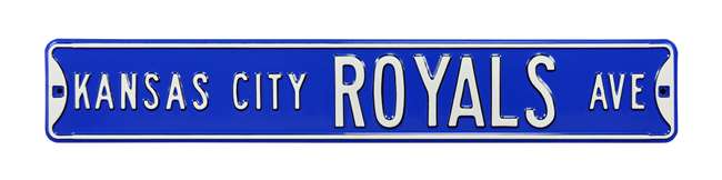 Kansas City Royals Steel Street Sign-KANSAS CITY ROYALS AVE    