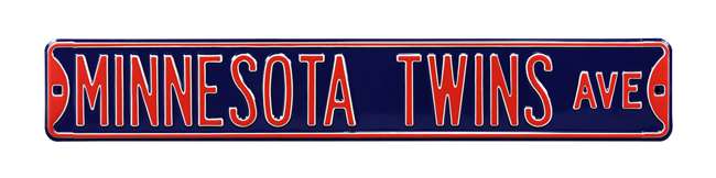 Minnesota Twins Steel Street Sign-MINNESOTA TWINS AVE    