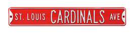 St Louis Cardinals Steel Street Sign-St Louis CARDINALS AVE on Red