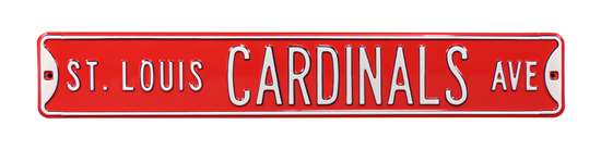 St Louis Cardinals Steel Street Sign-St Louis CARDINALS AVE on Red    
