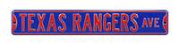 Texas Rangers Steel Street Sign-TEXAS RANGERS AVE    