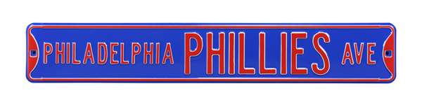 Philadelphia Phillies Steel Street Sign-PHILADELPHIA PHILLIES AVE Blue