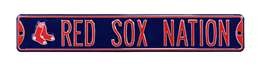 Boston Red Sox Steel Street Sign with Logo-RED SOX NATION Logo   