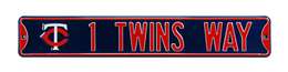 Minnesota Twins Steel Street Sign with Logo-1 TWINS WAY w/ Logo                                           