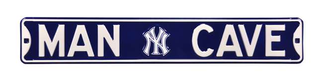 New York Yankees Steel Street Sign with Logo-MAN CAVE   