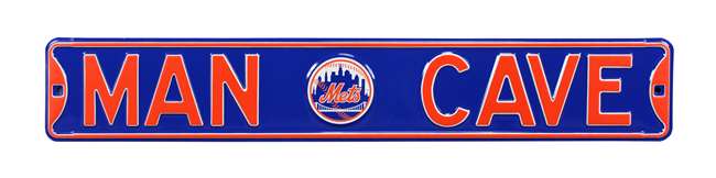 New York Mets Steel Street Sign with Logo-MAN CAVE   