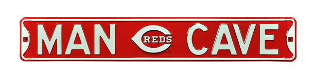 Cincinnati Reds Steel Street Sign with Logo-MAN CAVE   