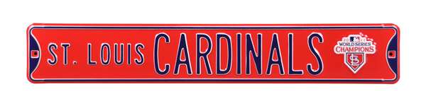 St Louis Cardinals Steel Street Sign with Logo-St Louis CARDINALS WS 2011 Logo   