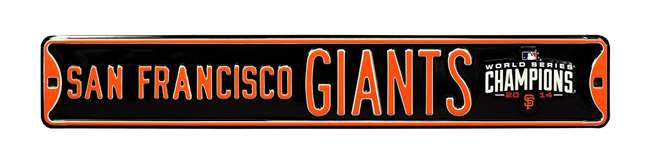 San Francisco Giants Steel Street Sign with Logo-WS 2014 Champions   