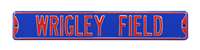 Chicago Cubs Steel Street Sign-WRIGLEY FIELD on Blue   