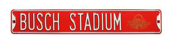 St Louis Cardinals Steel Street Sign with Logo-BUSCH STADIUM AS 2009 Logo   