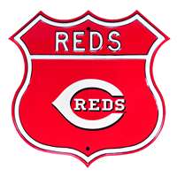 Cincinnati Reds Steel Route Sign-Primary Logo   